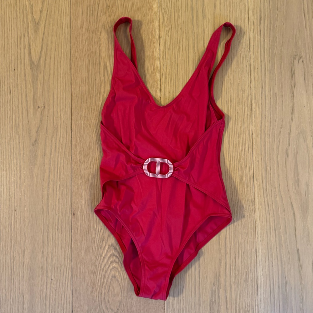 HERMES PINK ONE PEICE BELT SWIMSUIT SIZE 36 small